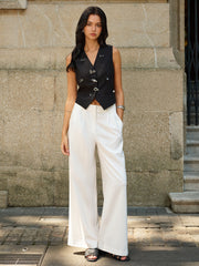 Metal Decor V-Neck Vest