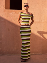 Striped Knit Maxi Skirt
