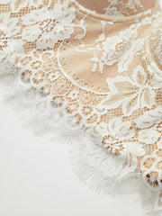 Semi-Sheer Lace-Trimmed Corset Top