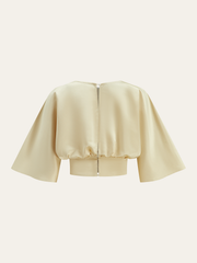Metal Detail Satin Crop Top