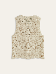 Cotton Crochet Lace Sheer Vest Top