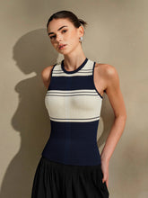 Contrast Color Striped Knit Top