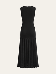Pearl Trimmed Knit Midi Dress