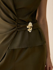 Asymmetric Wrap Top and Pants Set