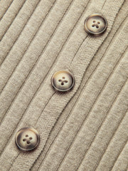 Wool Blend Ribbed Button Maxi Dress