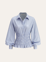 Striped Smocked Waist Shirt