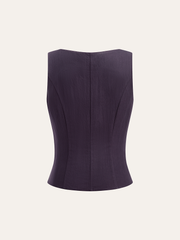 Cotton Blend Sleeveless Top and Pants Set