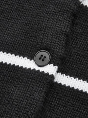 Striped Wool Blend Button Cardigan
