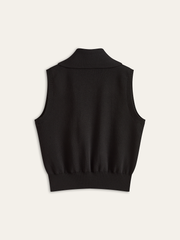 Denim Placket Button Knit Vest
