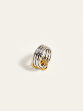 Two-Tone Layered Ring with Diamond Accent