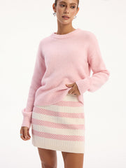 Contrast Striped Knit Mini Skirt