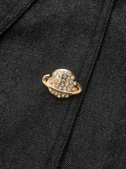 Metal Detail Cropped Denim Jacket