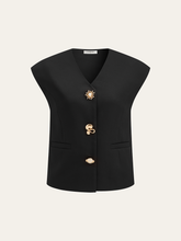 Metal Detail Cap Sleeve Vest
