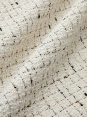 Tweed Contrast Bow Round Neck Jacket