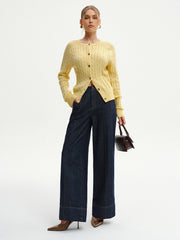 High-Waist Wide-Leg Denim Jeans