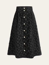 Floral Texture High Waist Skirt