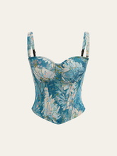 Floral Jacquard Corset Top