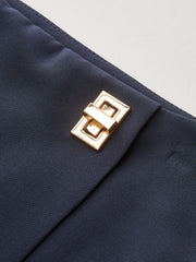 Metal Detail Asymmetric Skort