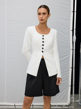 Square Neck Button Blazer