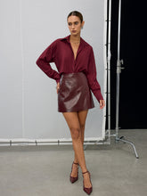 Textured Faux Leather Mini Skirt
