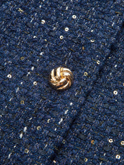 Metallic Button Tweed Jacket