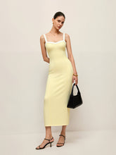 Contrast Trim Strappy Midi Dress