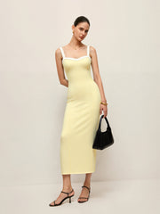 Contrast Trim Strappy Midi Dress