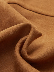Suede Effect Mid-Waist Paneled Pants
