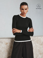 Contrast Trim Long Sleeve T-Shirt