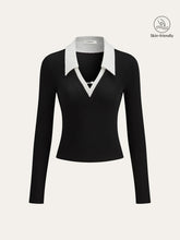 Lace Trim Collar Cotton Blend T-Shirt