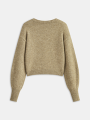 Triangle Button Wool Blend Cardigan