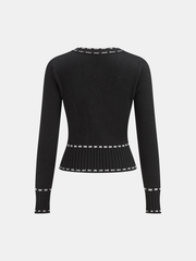 Contrast Trim Cardigan