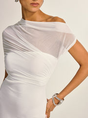 Mesh Paneled Skinny Mini Dress