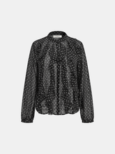 Ruffled Polka Dot Chiffon Shirt