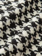 Houndstooth Tweed Double-Breasted Blazer
