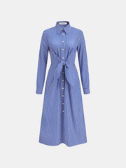 Striped Knot Shirt Dress