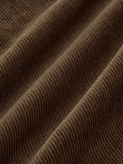Corduroy Mid-Waist Curved-Leg Pants