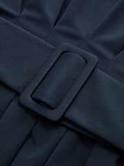 Boat Neck Peplum Sweatshirt with Wide Belt
