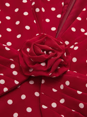 Polka Dot Rosette Top and Skirt Set