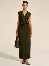 Wool Blend Knit Vest and Maxi Skirt Set