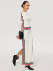 Striped Wool-Blend Knit Top