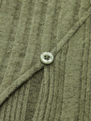 Flared Cuff Asymmetric Ribbed Knit Top