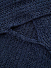 Ribbed Knit Cut-out Wrap Top