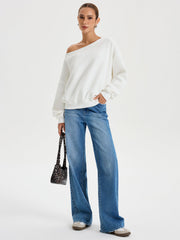 Off-Shoulder Oversized Sweatshirt