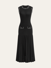 Pearl Trimmed Knit Midi Dress