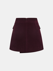 Corduroy Asymmetric Mini Skirt