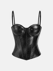 Crocodile Embossed Corset Top