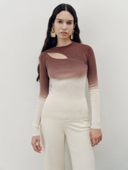 Ombre Cut-Out Knit Top