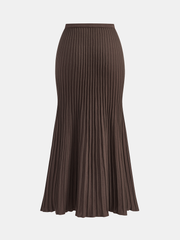 Textured Rib-Knit Mermaid Midi Skirt