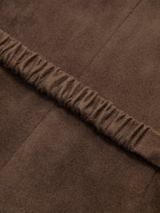 Belted Suede Effect Button-Front Vest